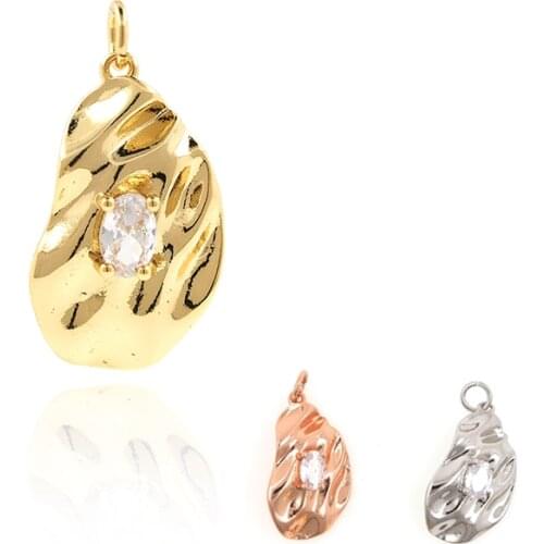 Water Drop Pendant Fashionable And Exquisite Brass Zircon Nickel-Free Geometric Necklace DIY Jewelry Bracelet Earring Making