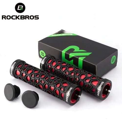 ROCKBROS Bicycle Grips Bike Handlebar Rubber Lock-on Ultraight MTB Grips Anti-skid Shock-absorbing Cycling Handlebar Bike Parts