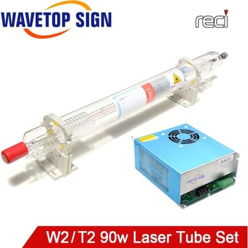 WaveTopSign Reci W2/T2 90W-100W Co2 Laser Tube Dia. 80mm/65mm Power Supply HY-DY10 80W for Co2 Laser Engraving Cutting Machine