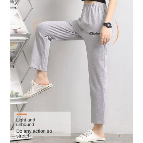M-3XL Pregnant Mum Woman Pajama Sleep Bottoms with belt Loose Ankle Trousers Double Pockets Solid Jammies Pyjamas 6535 Cotton