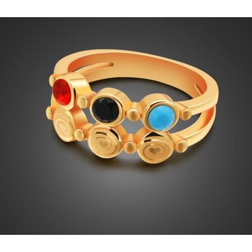 Hot Sales Women Bohemian Retro Crystal Flower Leaves Hollow Colored Zircon 100% 925 Sterling Silver Ring Jewelry Gift