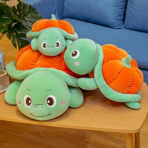 1pc 32/45CM Pumpkin Turtle Plush Toy Cute Halloween Pumpkin Turtle Shell Tortoise Baby Hug Soft Pillow for Kids Birthday Gift