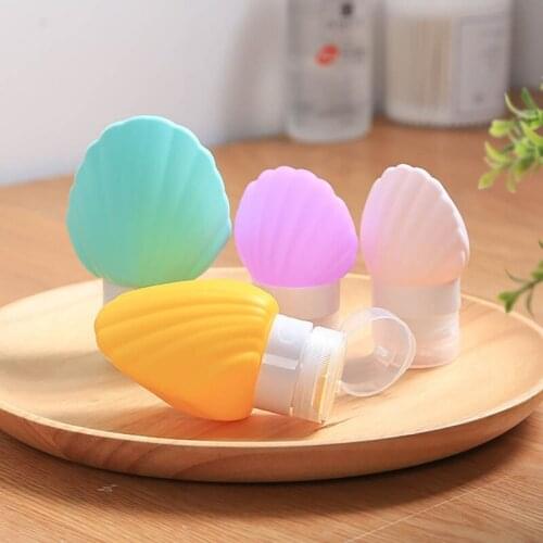 1pc Travel Set Seashell Cosmetic Emulsion Bottle Shampoo Shower Gel Sketch Silicone Discharge Bottle 90ml and 40ml