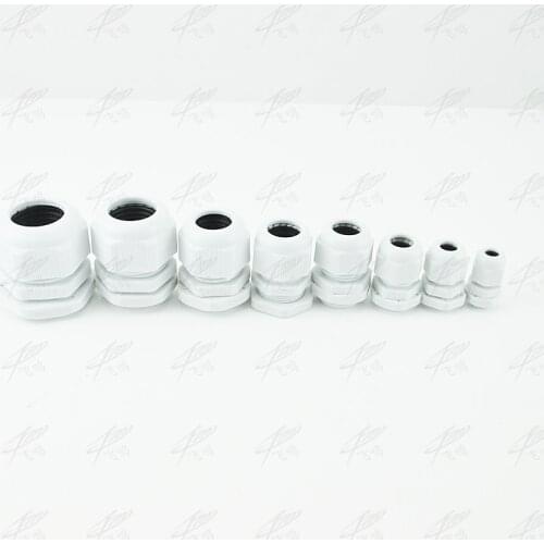10pcs White Nylon Strain Relief Glands Connector PG7 PG9 PG11 PG13.5 PG16 PG19 PG21 PG25