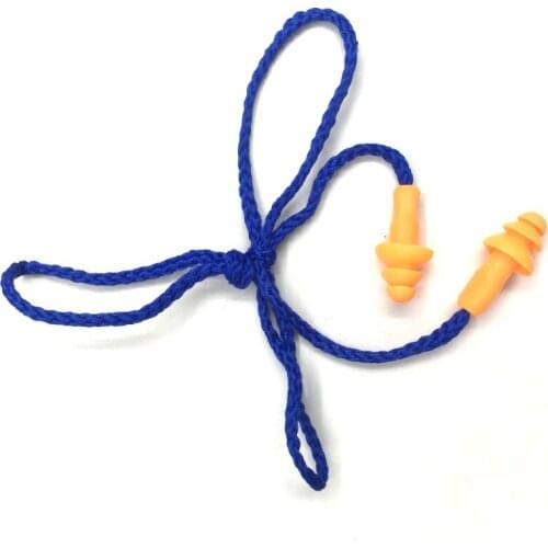 10Pcs Soft Silicone Corded Ear Plugs Ears Protector Reusable Hearing Protection Noise Reduction Earplugs Earmuff