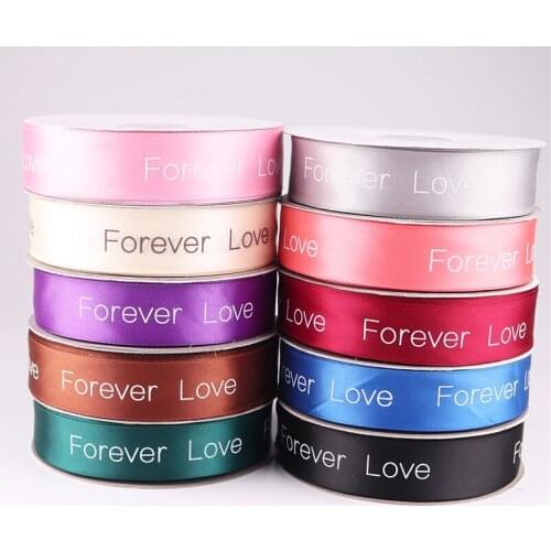 25MM 5M Just For You Printed Polyester Ribbon for Wedding Christmas Party Decorations DIY Bow Craft Ribbons Card Gifts Wrapping