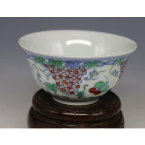 #3 antique MingDynasty porcelain bowl,color grape bowl,hand painted crafts /collection &Adornment,Free shipping