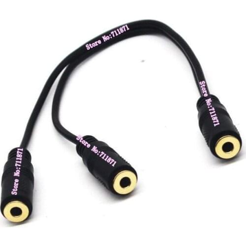 3 Section 3.5 One to Double Female Audio Cable Line One Female to two Female 3.5mm Audio Line Cable 1 to 2 3.5 Audio Splitter