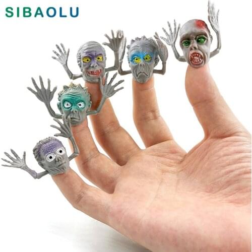 6pcs Halloween Horror Ghost Finger Figurine Model Decompression Set DIY Home Decor Miniature Fairy Garden Decoration Accessories