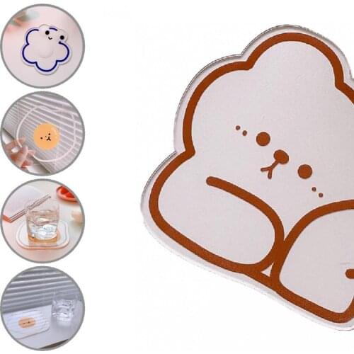 Acrylic Useful Cute Cartoon Anti-slip Placemat Cup Mat Useful Placemat Attractive for Daily Use