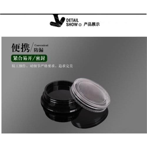 5PCS NEW 3g Square Black with clear cap small empty plastic cosmetic jars container cream jewelry jar ** bottle jewelry