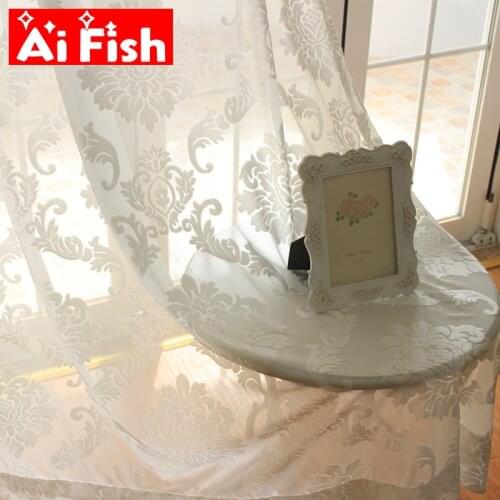 Pure White Velvet Curtain Tulle European-style Window Translucent Curtain Sheer Tulle For Living Room Drapes MY134#5