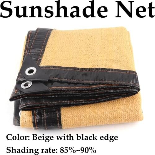 Beige Customize Sunshade Net HDPE Anti-UV Shading Rate 85% Home Awning Terrace Balcony Privacy Fence Canopy Plants Cover Net
