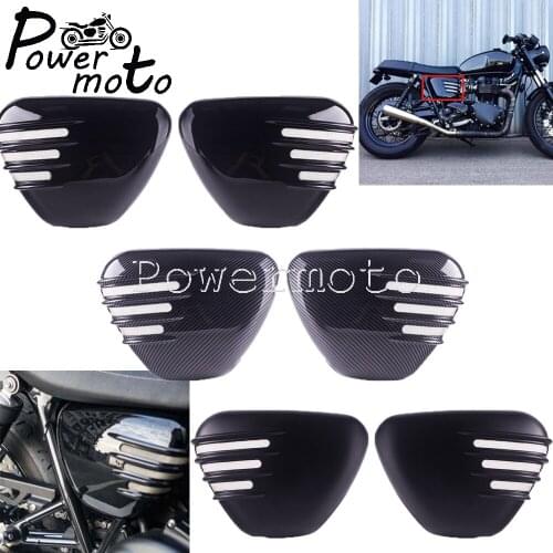 For Triumph Bonneville Street Twin Cup 900 2016-2020 Motorcycle Left Right Ribbed Side Panel Guard Side Fairing Battery Covers