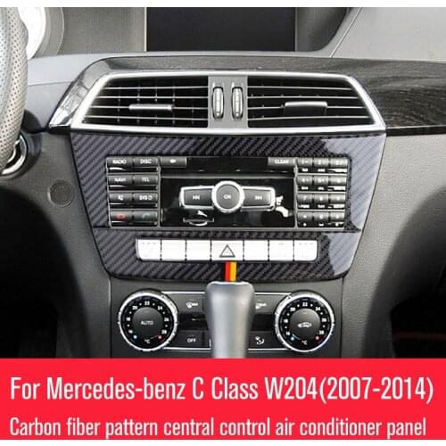 For Mercedes-benz C Class W204 Air Conditioner CD Panel For C220 CDI C200 C350 Carbon Fiber Car Refit
