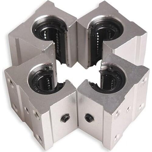 Hot 4 x SBR12UU 12mm Aluminum Linear Motion Router Bearing block, silver