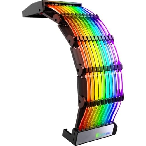 Jonsbo Power Supply Sleeved Cable 24Pin ATX RGB 5V 3PIN Addressable AURA sync 18AWG Gauge PSU Extension Cable