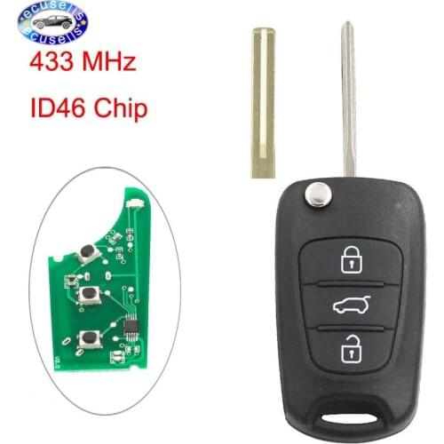 3 Button Keyless Smart Remote key Fob 433MHz ID46 for Kia Rio Seed SeedPro Picanto Sportage