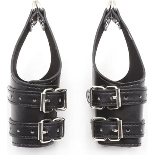 Leather Cuff Hanging Handcuffs for Sex Restraint Suspension Buckled Bdsm Bondag Kit Handcuffs Adult Games Sex Toys for Couples