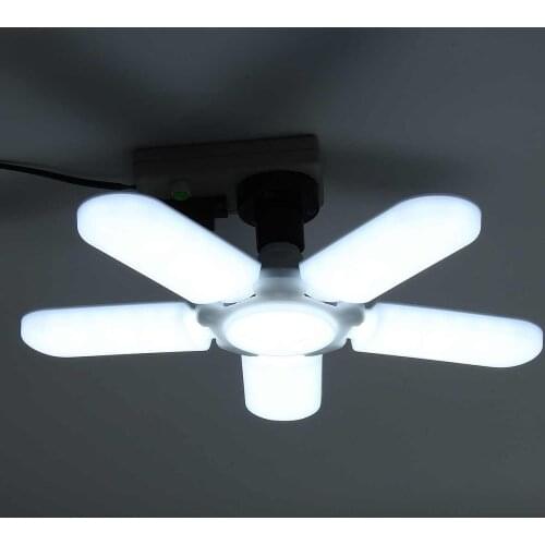 220V E27 LED Bulb 30W 45W 60W 75W High Brightness Fan Lamp Home Energy Saving Pendant Light Foldable Blade room Garage Lighting