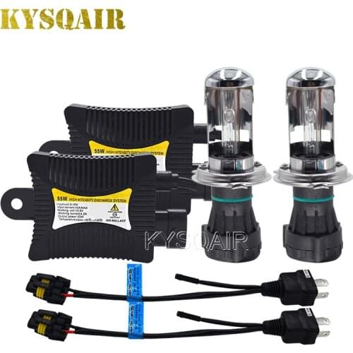 KYSQAIR 55W H4 HID Xenon Headlight Kit H4 High Low Car Bulb H4-3 Bixenon HID Lamps 4300K 5000K 6000K 8000K 55W Xenon Ballast Kit