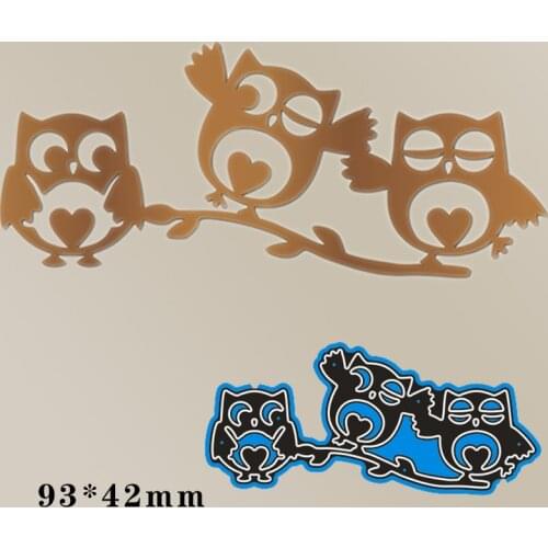 Metal Cutting Dies owls branch New Scrapbook paper decoration template Embossing DIY Paper Card Craft 93*42mm