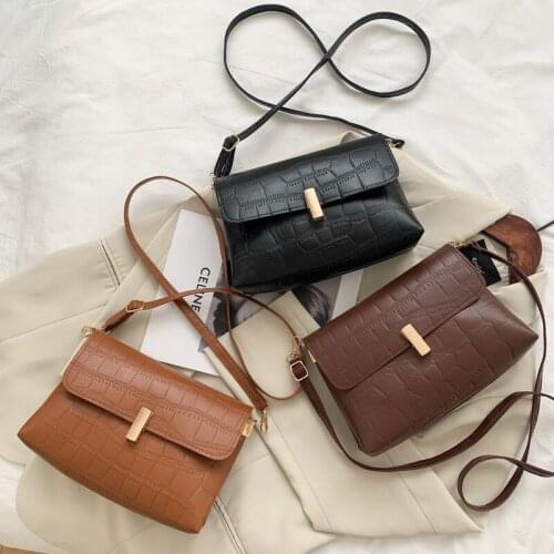 Fashion Bag Womens High Sense Stone Pattern Small Square Bag Autumn/winter New New Shoulder Diagonal Bag