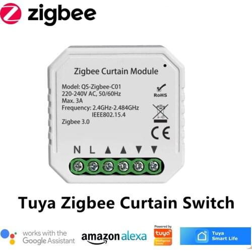 Tuya Smart Zigbee Curtain Motor Switch Module for Roller Shutter Blind Motor DIY Moudle Interruptor by Google Assistant Alexa