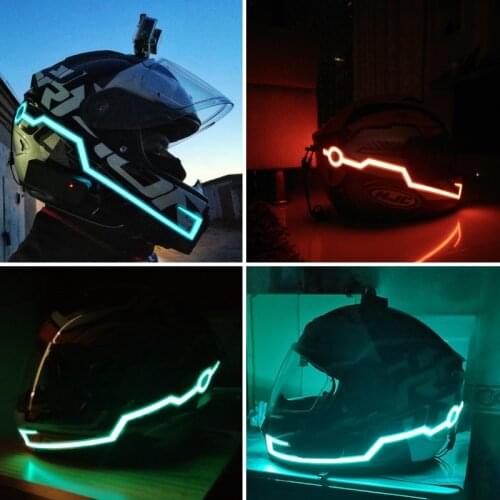 Moto LED Night Riding Lights Bike Helmet EL Cold Light Flashing Stripe Luminous Signal Sticker Universal Waterproof
