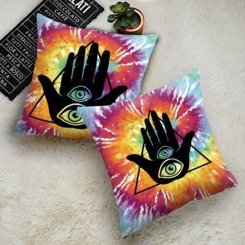 Evil Eye Printed Cushion Cover Super Soft Short Plush Cushion Cover Home Decorative Sofa Throw Pillow Case Almofada Cojines