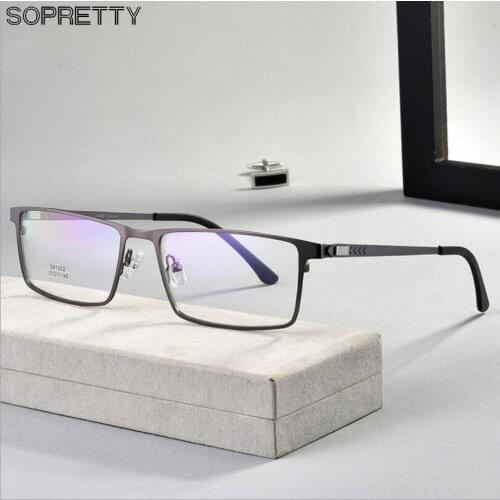 Ultralight Business Mens Metal Optical Glasses Frames for Myopia &Hyperopia ,Spring Hinge Prescription Eyewear Glasses Frame
