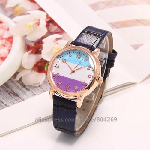 Wholesale New Hot Women Men Dial Student Watch Neutral Leather Quartz Watch Business Colorful Wristwatch New 919891