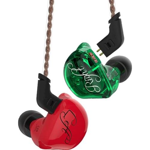 Original KZ ZSR Dynamic+2BA Hybrid Drive HiFi In Ear Earphone With 2PIN Replacement Cable Noise Cancelling Sport Earphone