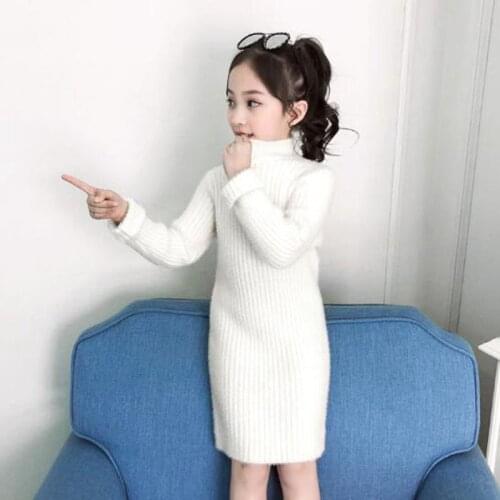 3-12 Years 2020 Spring Autumn Winter Girls Sweater Dress Baby Toddler Teenage Kids Girls Knitted Dress Childrens Clothes JW5181
