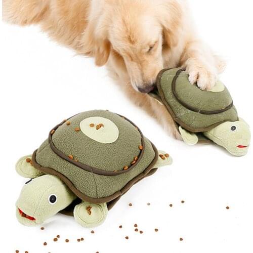 Squeaky Sniffing Turtle Design Snack Food Slow Feeding Training Pet Dog Play Toy