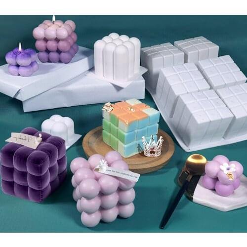 Multilateral Diamond Cube Silicone Candle Mold for DIY Handmade Aromatherapy Candle Plaster Ornaments Handicrafts Soap Mould
