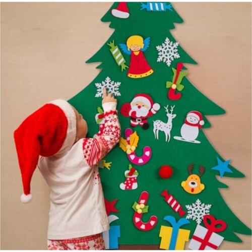 Felt Christmas Tree Snowman With Ornaments Fake Christmas Tree Kids Toy Christmas Party Decoration New Year 29pcs
