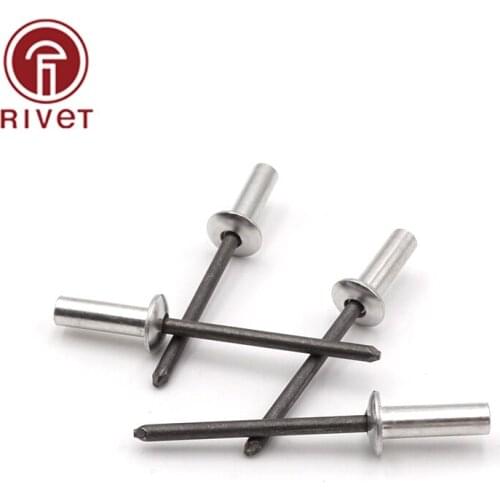 DIN 15973 200PCS M3*6/7/8/9/10/12 Rivets Remaches Aluminum Steel Closed End Blind Rivets Round Dome Head Rivet Fasteners