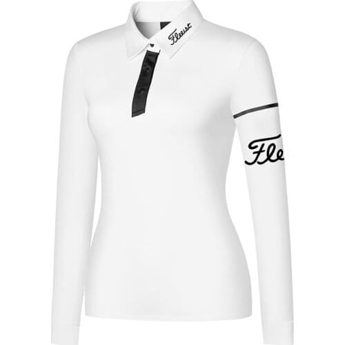 Womens Golf Shirt Wear Summer Sport Long Sleeve T-shirt Breathable Quick Dry Polo Shirt for Ladies