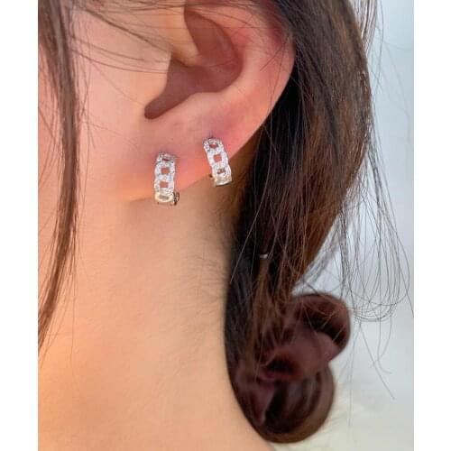 925 Sterling Silver Hip-Hop Punk Stud Earrings For Women Girls Wedding Party Jewelry Female Pendientes eh720