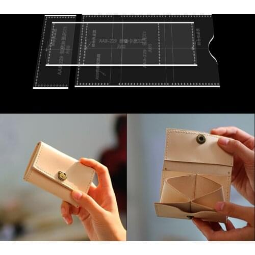1Set Template Acrylic Pattern Stencils For Leather Card Bag Holder Wallet