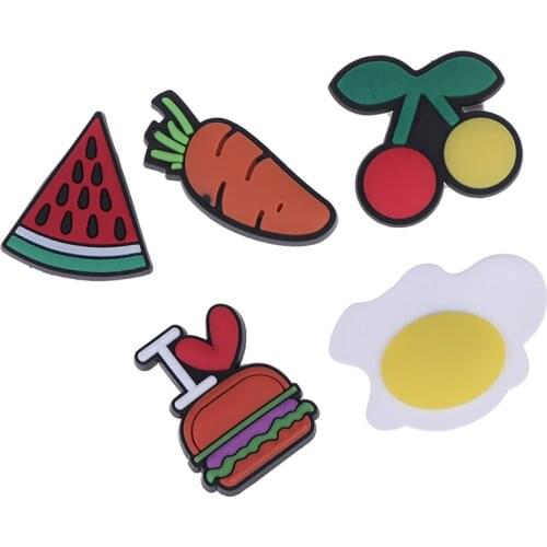 10pcs PVC Novelty Bowties Food Shoes Decoration Fit For Garden Shoes Sandals Croc Ice Cream Shoes Buckle Kids Gifts Girls