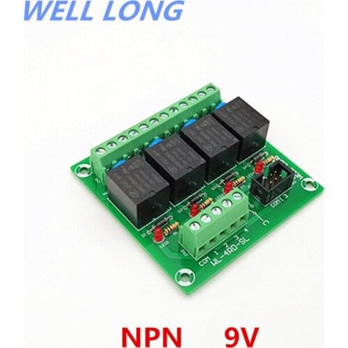 4 Channel NPN Type 9V 15A Power Relay Interface Module,HF JQC-3FF-9V-1ZS Relay
