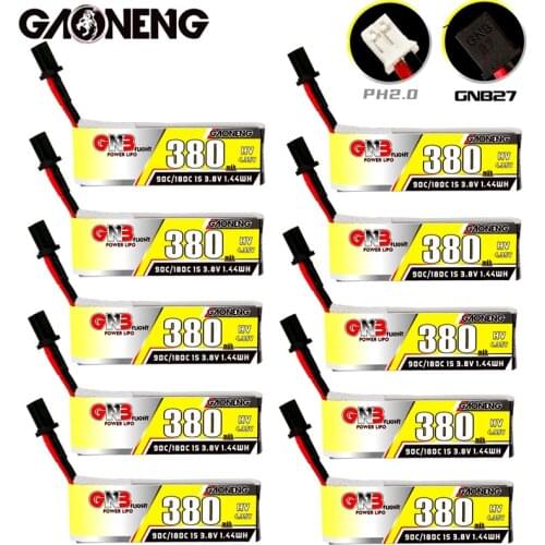 10PCS/Set GNB GAONENG 380mah 4.35V 90C/180C 1S HV LiPo Battery With GNB27/PH2.0 For Tinyhawk Nanohawk FPV 4 axis UAV RC Drone