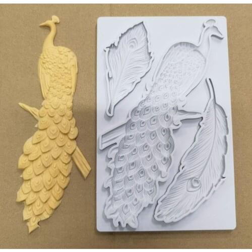 Baking Accessories Peacock Feather Fondant Cake Silicone Mold DIY Chocolate Mold Baking Accessories Cake Decoration Bakeware