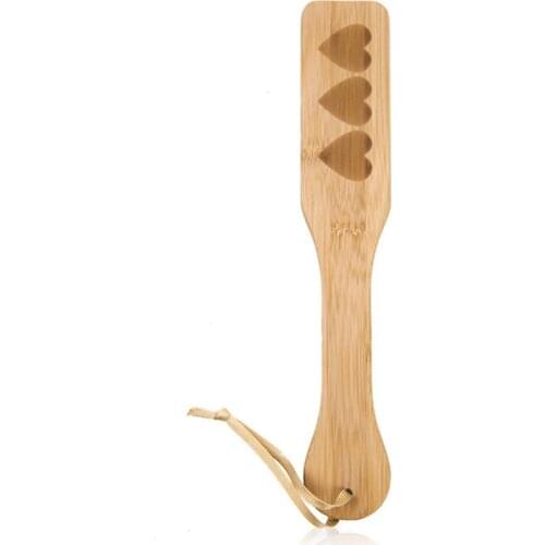 Bamboo Heart Shaped Spanking Paddle Flirt Clap Pat On Ass Male Female Sex Toys For Women Men Adult Couples Slave O15