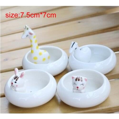 White cute little animal mini pots Beautiful Sheep rabbit giraffe pig Flower Pots Home Decor ceramic Small Storage pot