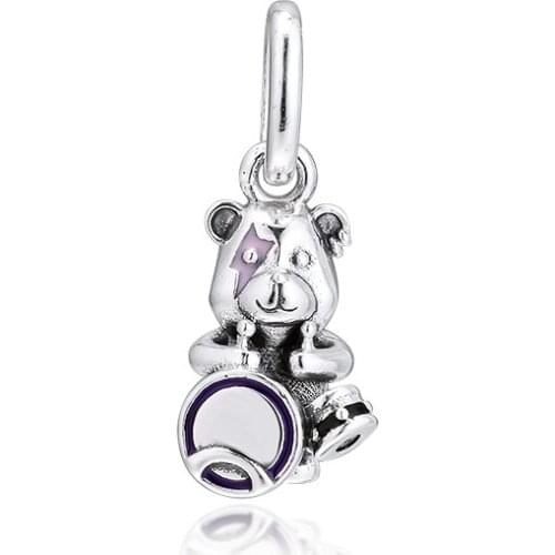 CKK Silver 925 Jewelry Theodore Bear Punk Band Dangle Charm Fits Original Bracelets Sterling Silver Beads
