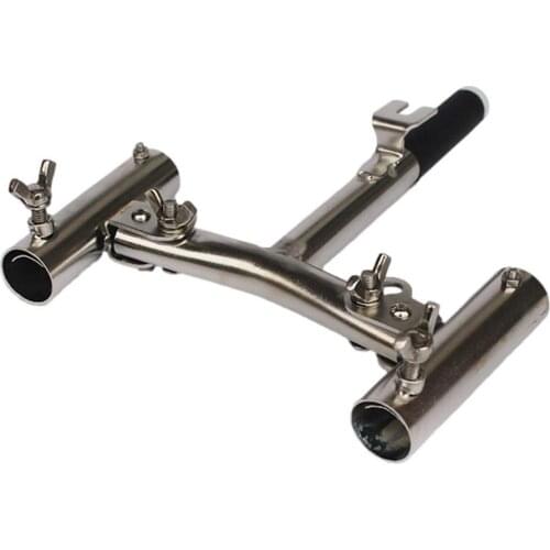 Fishing Rod Holder Stainless Steel Double Lever Rod Bracket Fishing Accessories Fishing Box Fishing Chair Metal Bracket