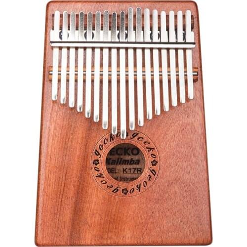 GECKO 17 Key K17R Kalimba Veneer Thumb Piano Finger Percussion Music Instruments for Kids Adult Gift